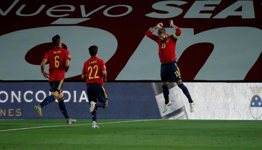 Ramos celebrando uno de sus goles 