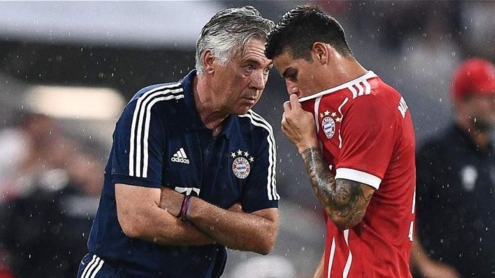 Ancelotti y James durante su paso por el Bayern Munich