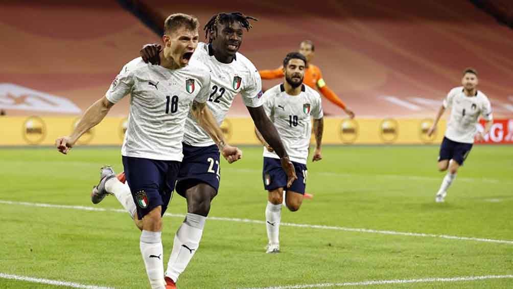 Nicolo Barella celebra anotación contra Holanda