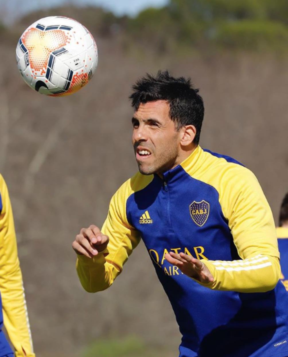 Carlos Tévez entrenando con el equipo de Buenos Aires 