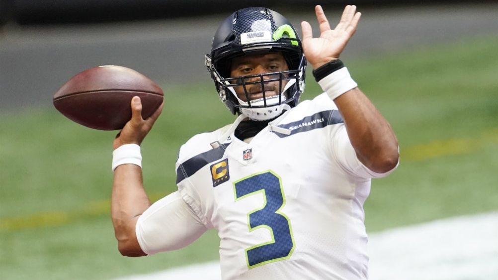 Russell Wilson en acción con Seattle Seahawks