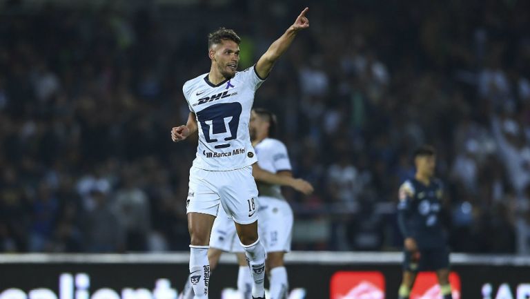 Nicolás Freire en el partido ante América en Ciudad Universitaria