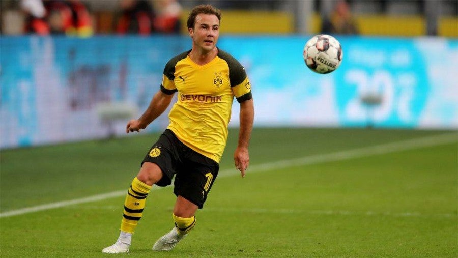 Mario Götze durante un partido con el Dortmund