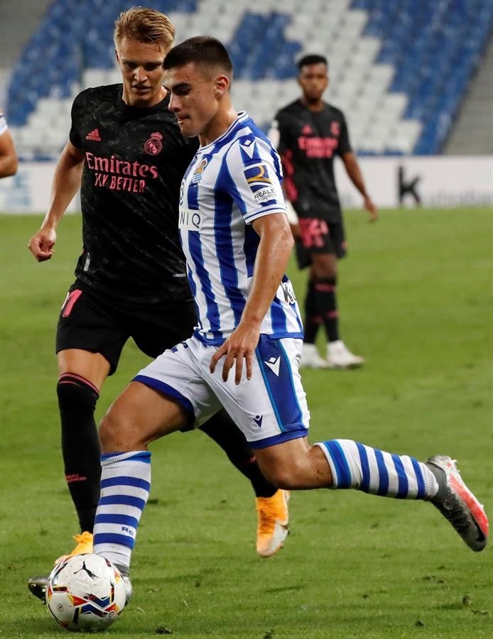 Martin Odegaard durante un partido con Real Madrid