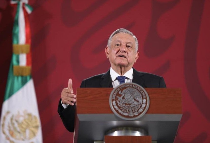 López Obrador en una conferencia sobre el coronavirus 