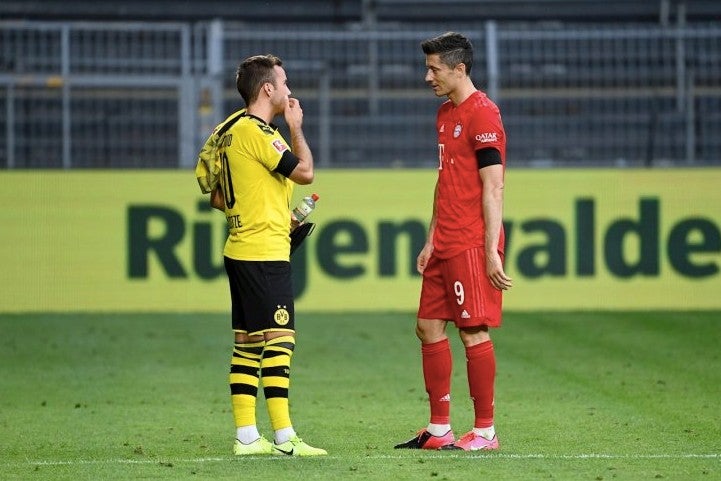 Götze y Lewandowski en un partido de la Bundesliga