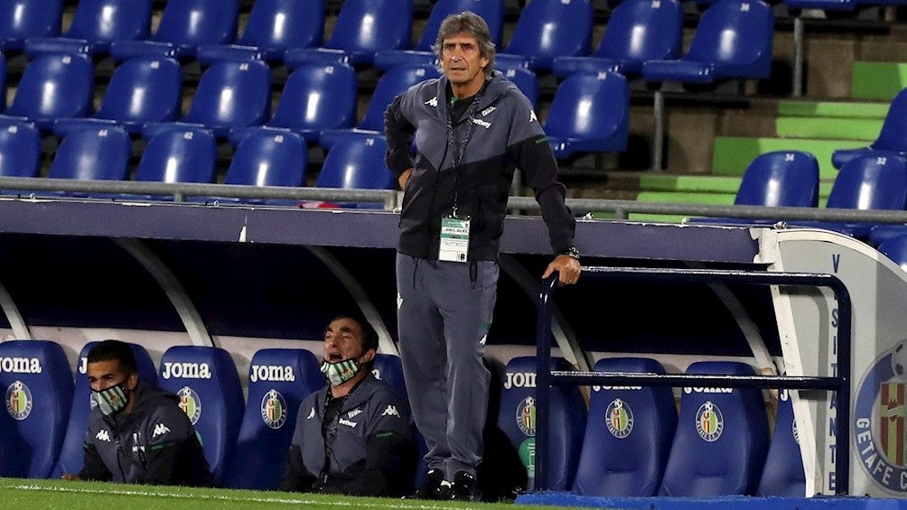 Pellegrini durante un partido del Betis