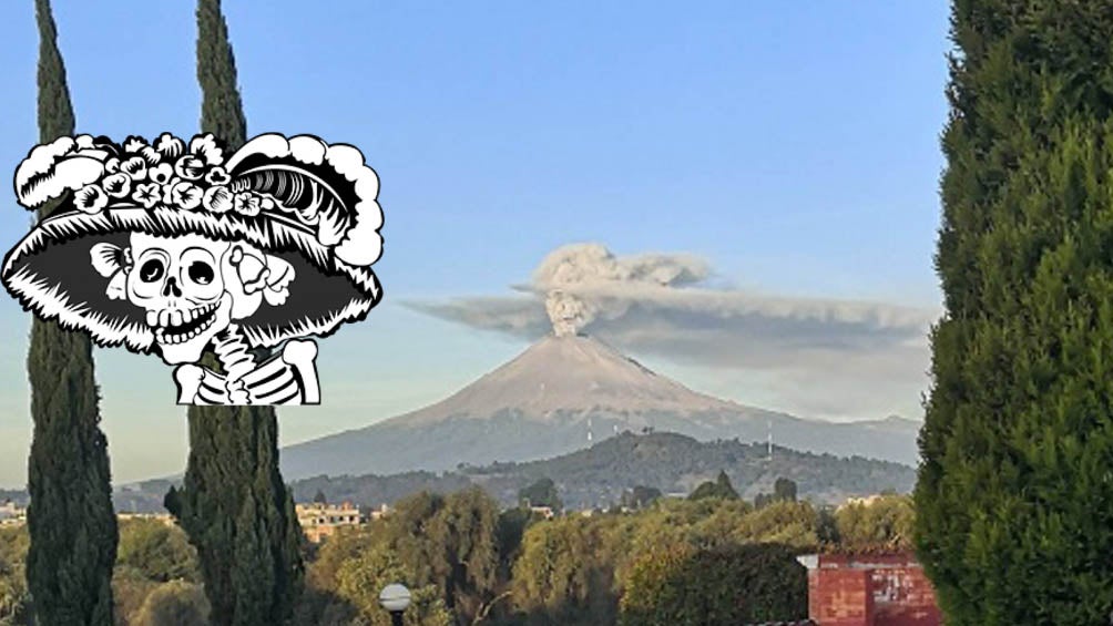 Panorámica de la fumarola del volcán