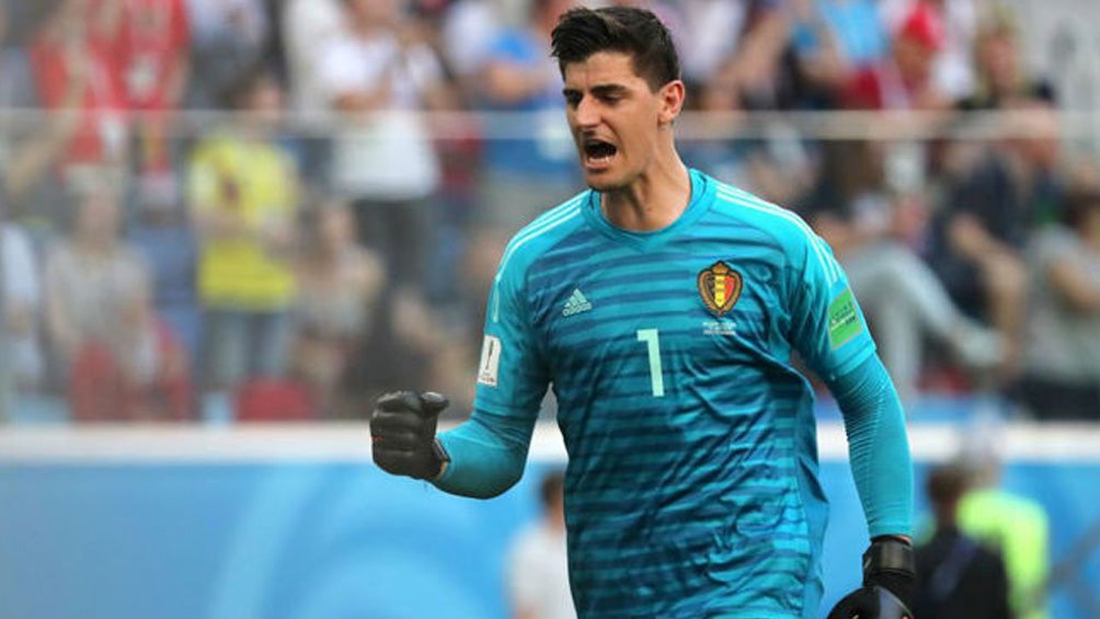 Thibaut Courtois durante un duelo con Bélgica 