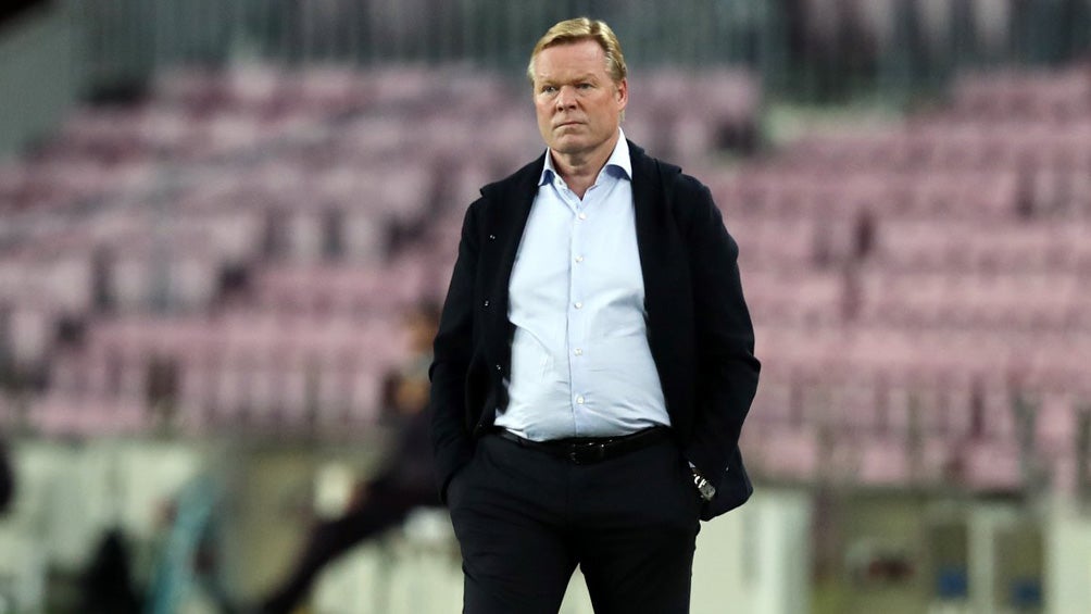 Ronald Koeman durante un duelo del Barcelona 