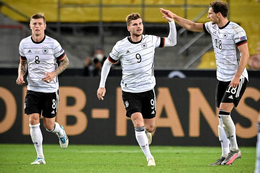 Timo Werner en el festejo de su gol