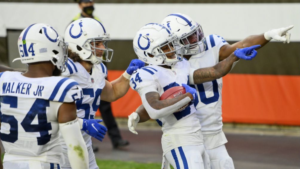 Jugadores de Colts en festejo 