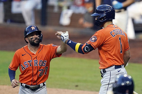 El festejo entre Correa y Altuve con Houston 