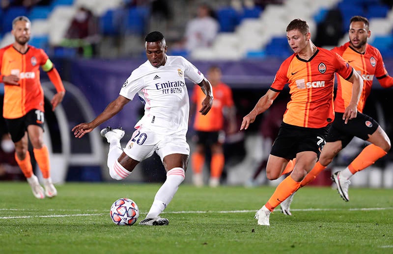 Vinicius Junior durante el duelo ante el Shakhtar Donetsk