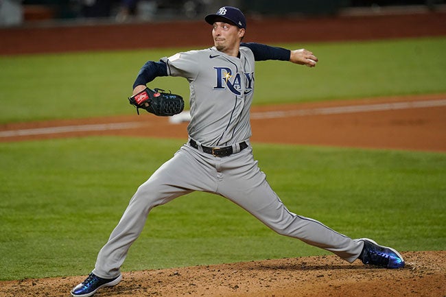 Blake Snell, en un lanzamiento