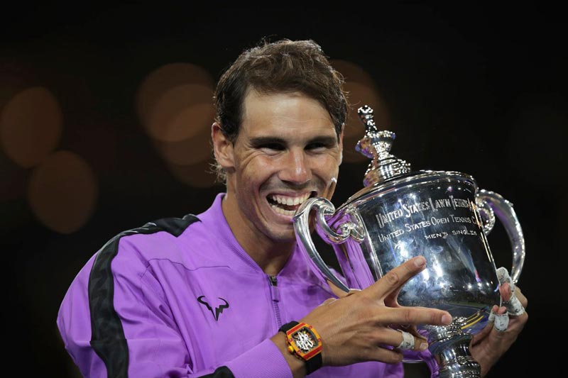 El tenista español celebrando su victoria en el Abierto de EU