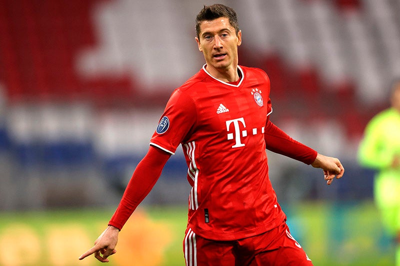 Robert Lewandowski en un partido con el Bayern Munich 