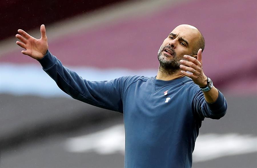 Guardiola durante el partido 