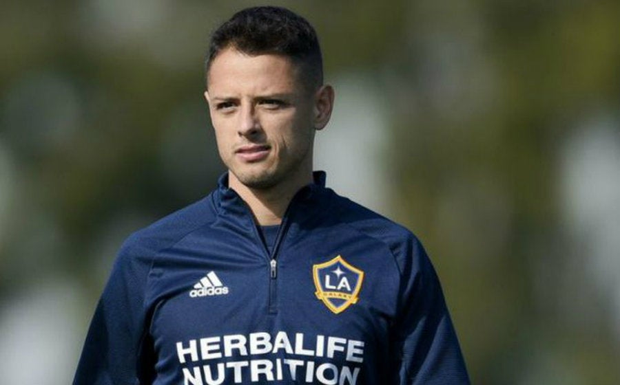 Chicharito en entrenamiento con el Galaxy