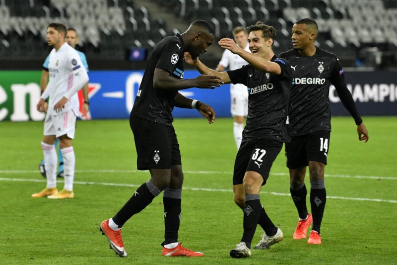 Borussia Monchengladbach en celebración de gol