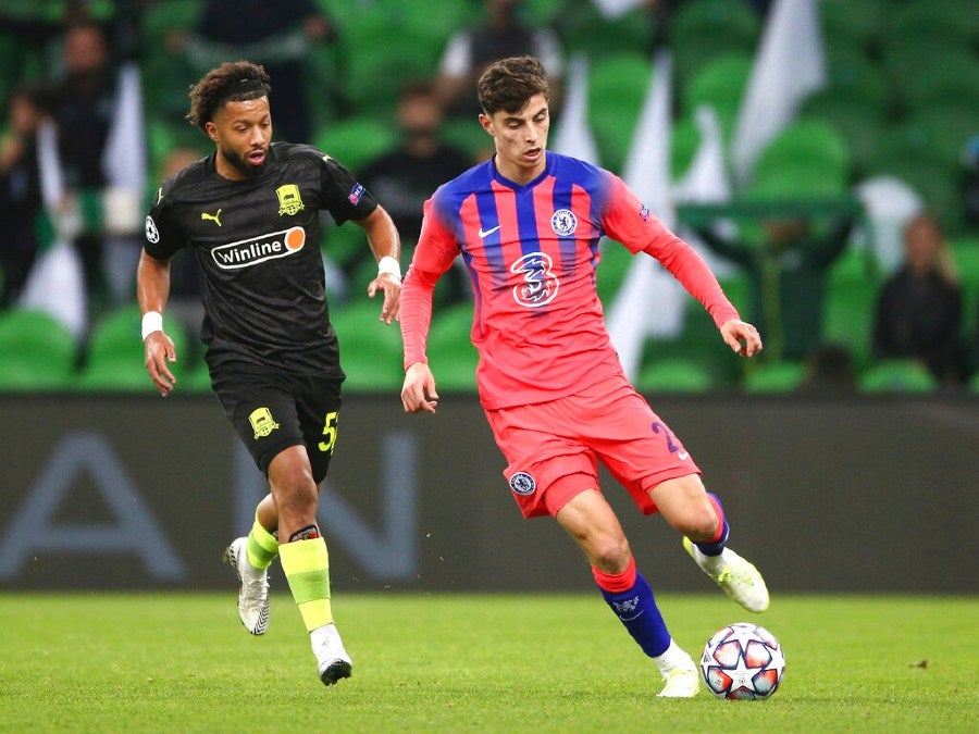 Havertz en el partido ante Krasnodar