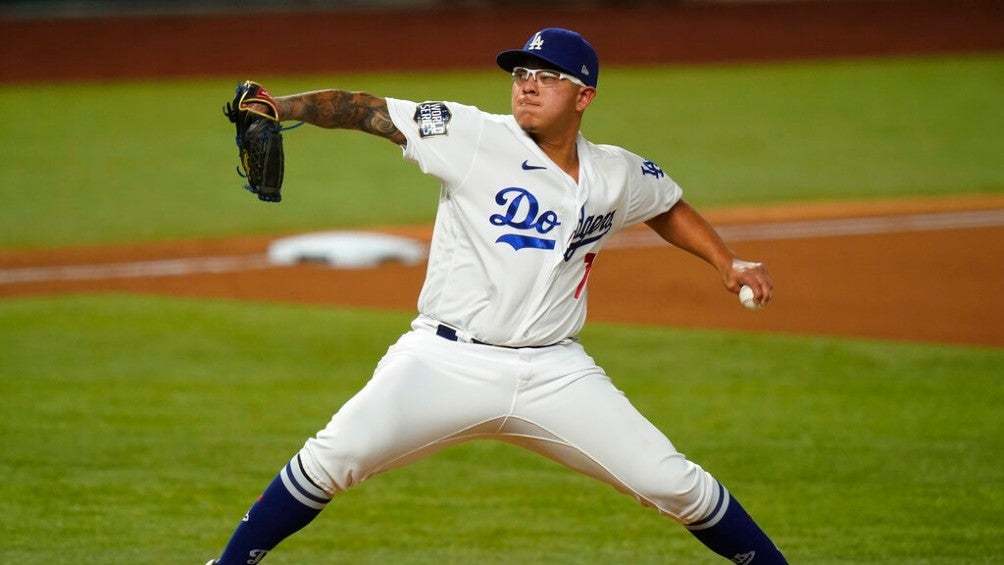 Julio Urías en el Juego 6 de la Serie Mundial