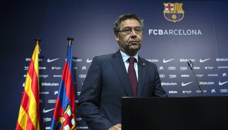 Josep Maria Bartomeu durante una conferencia de prensa 