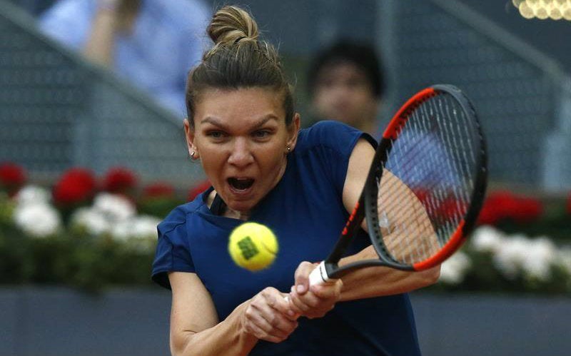 Halep durante un juego 