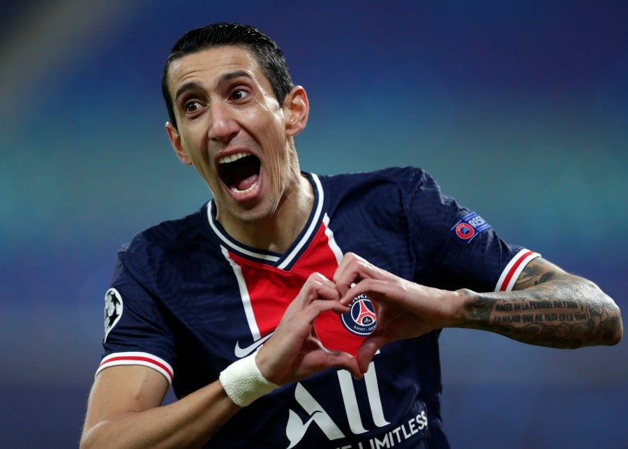 Ángel Di María celebrando un gol conseguido con el PSG