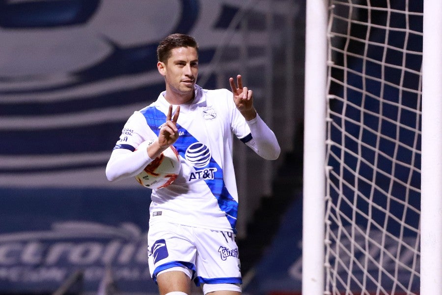 Ormeño celebrando el único gol del partido