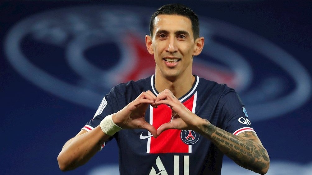 Di María celebrando un gol vs Rennes