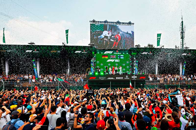 El Autódromo Hermanos Rodríguez durante el evento de Fórmula 1