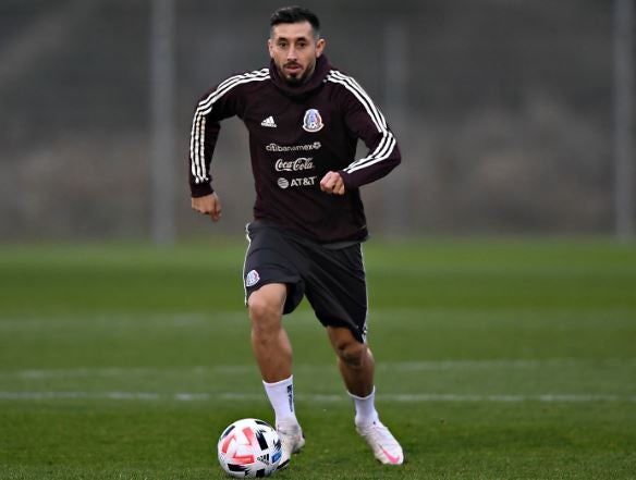 Herrera en un entrenamiento del Tri