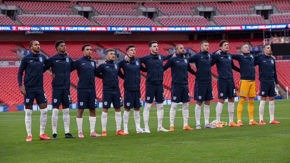 Jugadores de la selección inglesa en Wembley 