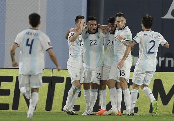 El festejo del gol de Nicolás González 