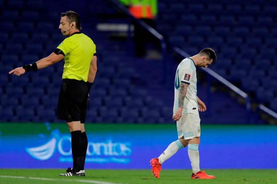 Lionel Messi durante el partido entre Argentina y Paraguay