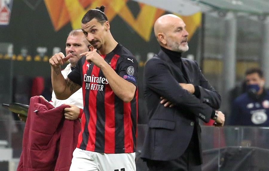 Ibrahimovic durante un partido con el AC Milan