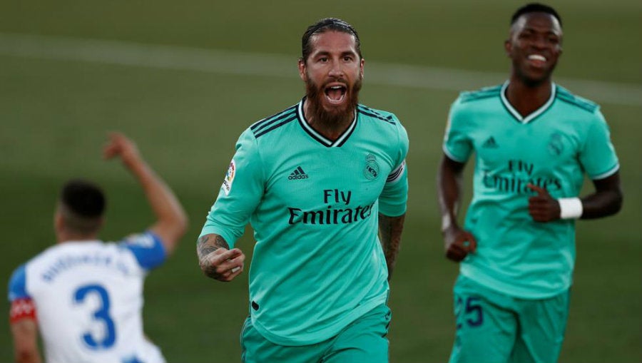 Ramos celebra una anotación