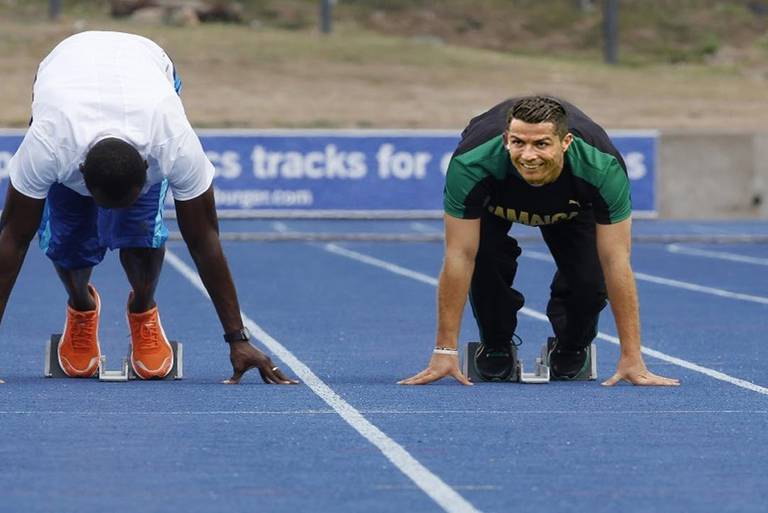 Usain Bolt y CR7 en un evento 