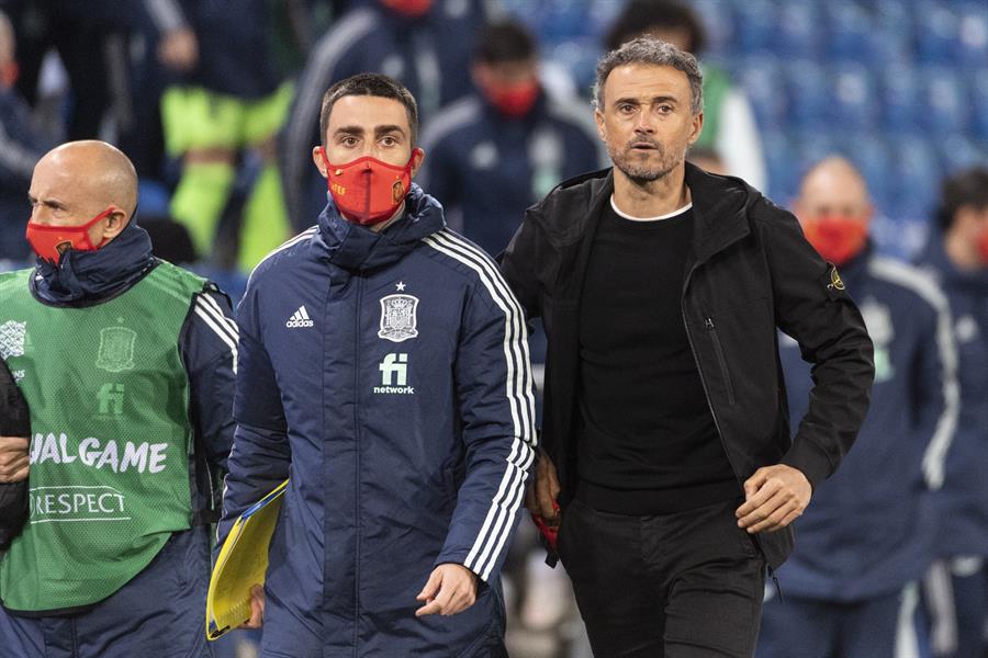 Luis Enrique durante el partido ante Suiza