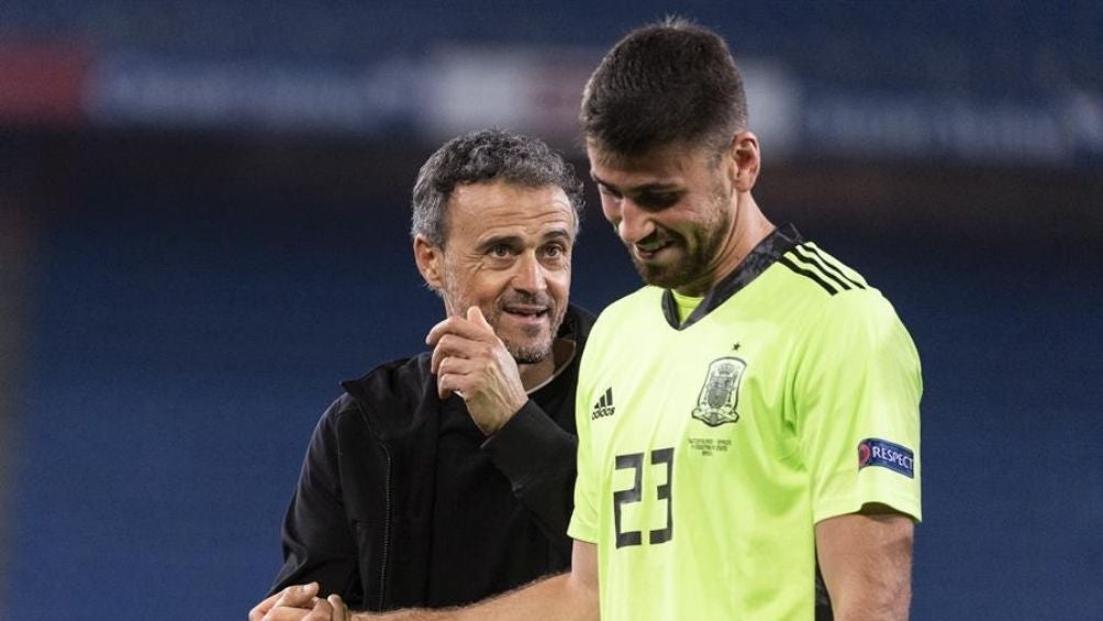 Luis Enrique durante el juego ante Suiza