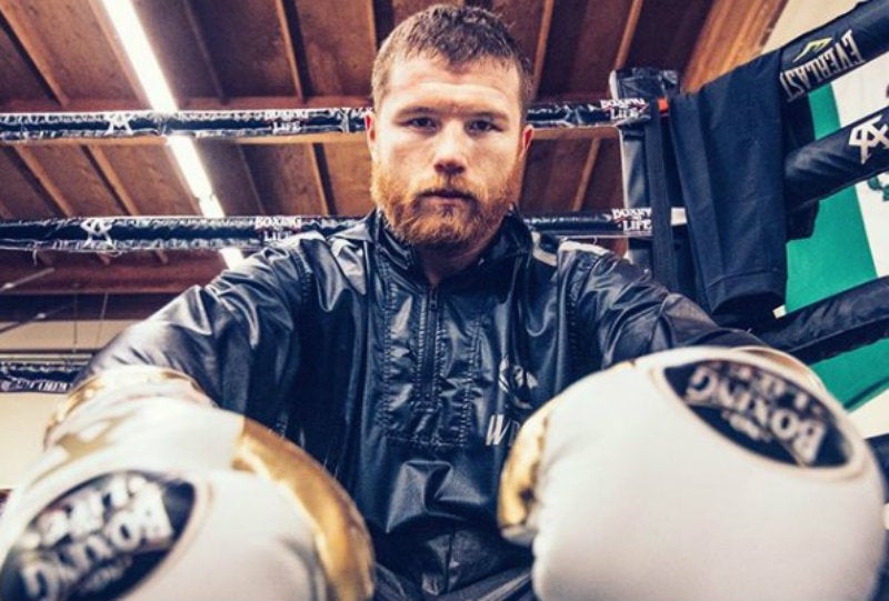 Canelo después de un entrenamiento