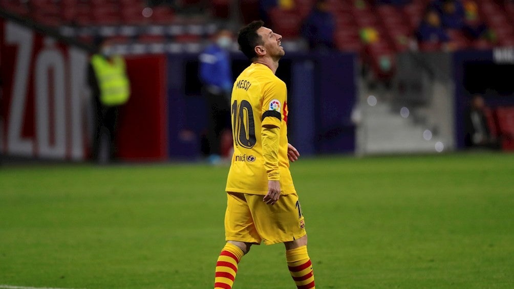 Lionel Messi durante un partido con Barcelona