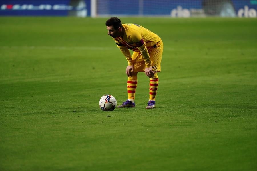 Lionel Messi durante un partido con Barcelona