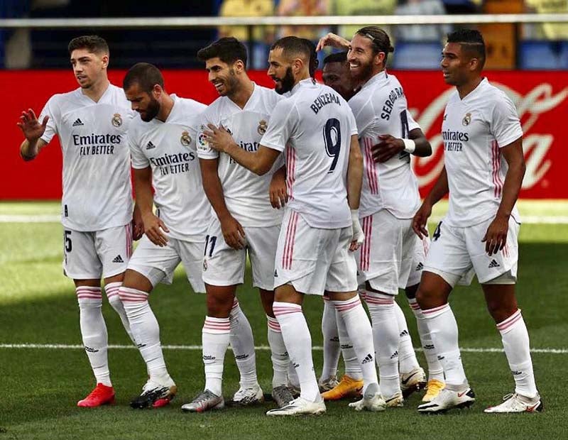 Jugadores del Real Madrid durante un duelo en LaLiga 