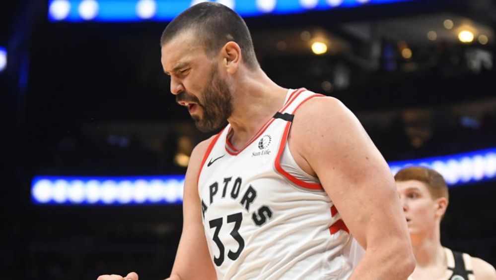 Marc Gasol en un partido con los Raptors de Toronto