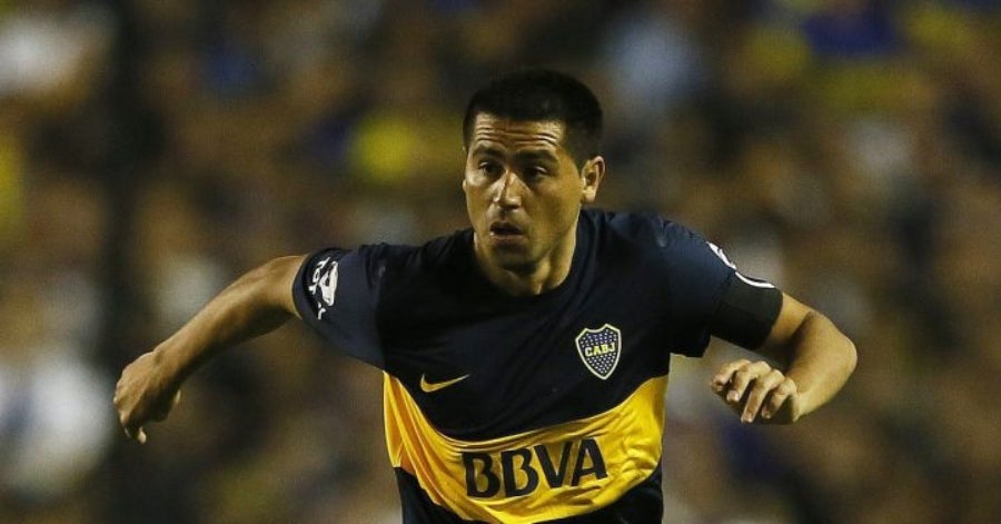 Juan Román Riquelme en un partido con Boca Juniors