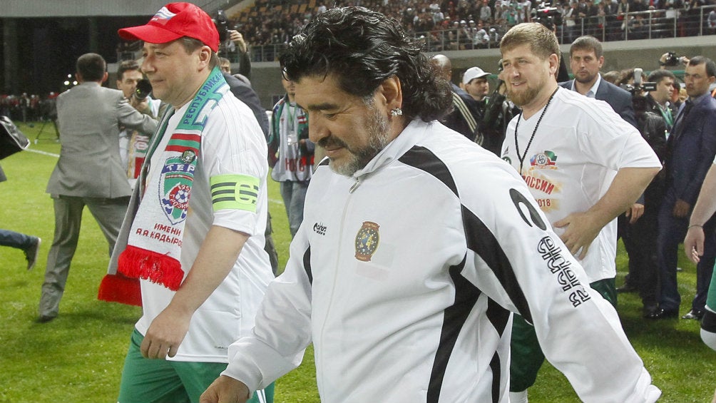 Maradona previo a un partido