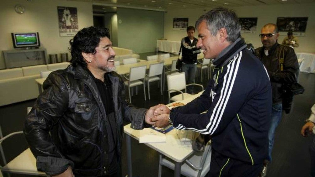 Mourinho y Maradona en Valdebebas