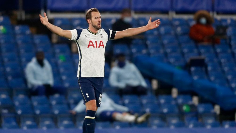 Harry Kane en el partido entre Tottenham y Chelsea